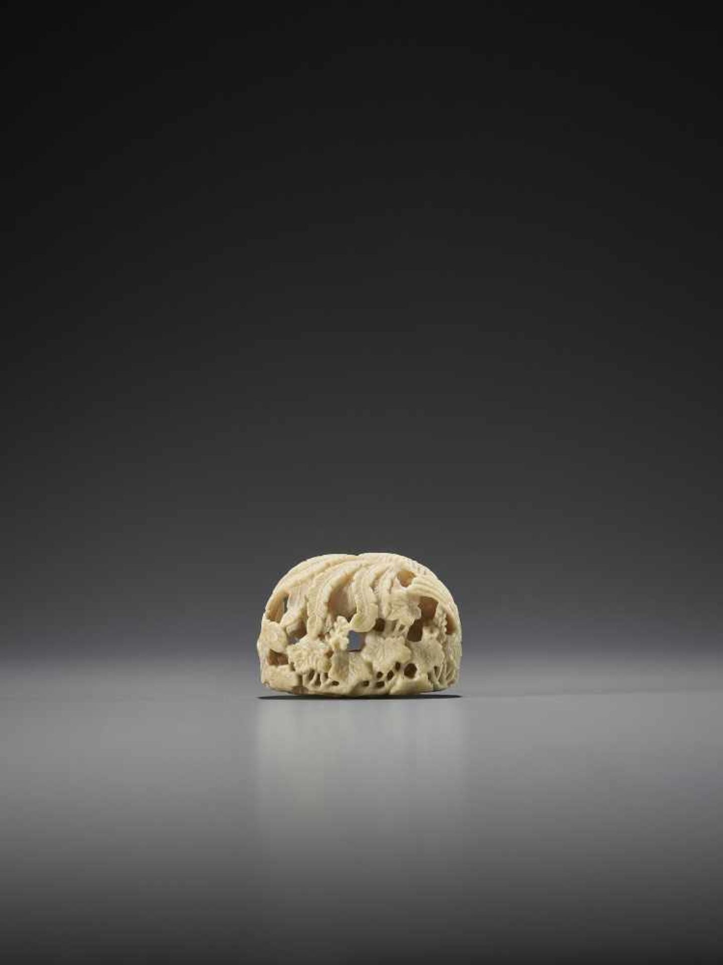 KAGETOSHI: A FINE IVORY NETSUKE OF A HO-O BIRD - Bild 2 aus 8