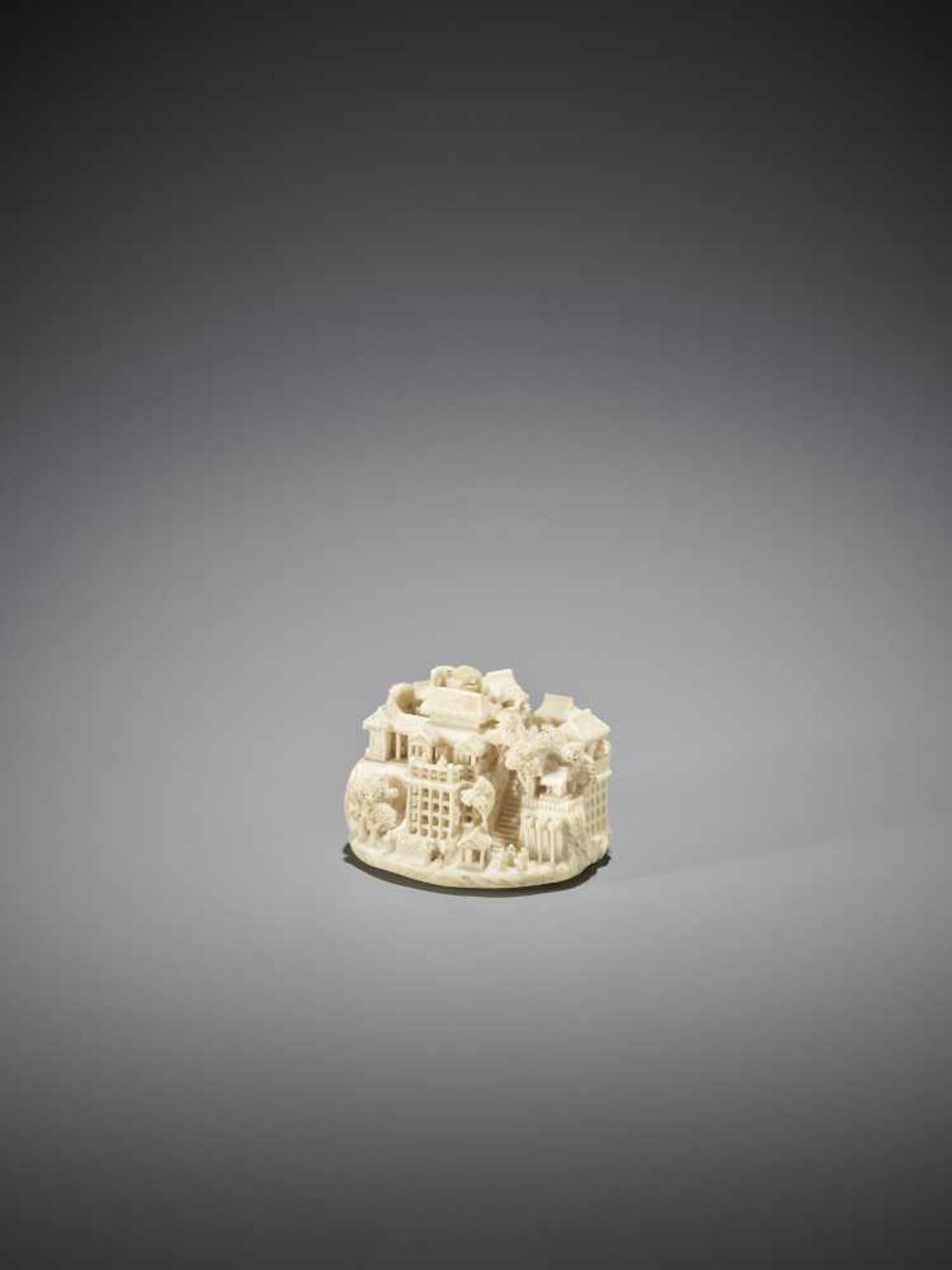 KAGETOSHI: A VERY FINE IVORY NETSUKE OF A ROSEI’S DREAM<b - Image 4 of 11