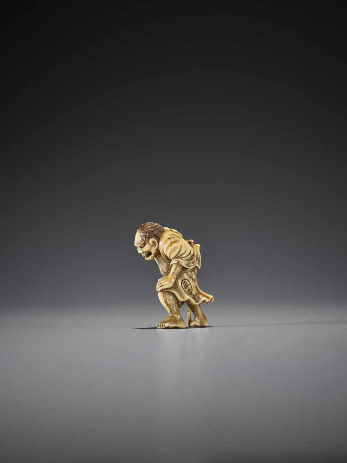 MASAKAZU: AN IVORY NETSUKE OF TEKKAI SENNIN - Image 4 of 9