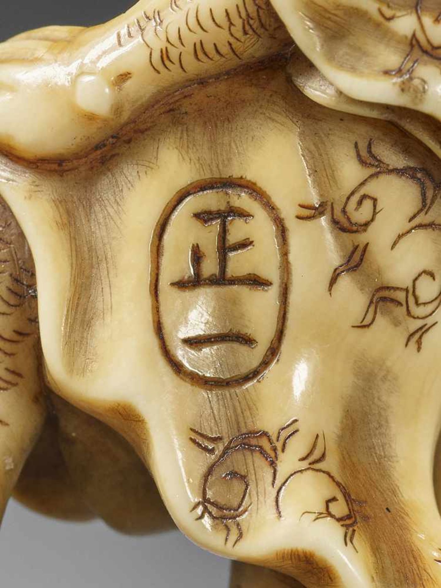 MASAKAZU: AN IVORY NETSUKE OF TEKKAI SENNIN - Image 9 of 9