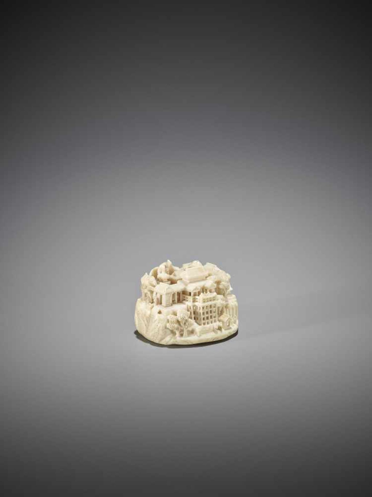 KAGETOSHI: A VERY FINE IVORY NETSUKE OF A ROSEI’S DREAM<b - Image 8 of 11