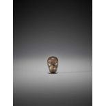 MASANAO: A SMALL AND FINE WOOD MASK NETSUKE OF A MONKEY