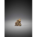 MITSUHARU: AN IVORY NETSUKE OF A MONKEY