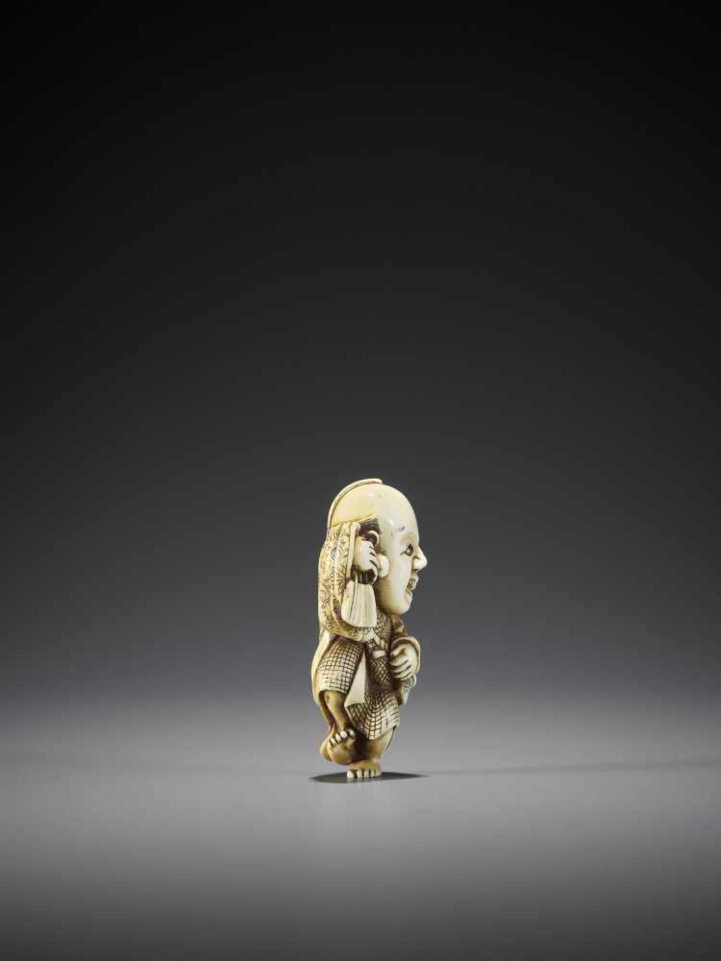 YOSHIMASA: AN IVORY NETSUKE OF FUKUSUKE - Image 6 of 10