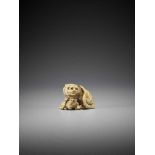 TOMOTADA: AN IVORY NETSUKE OF A TIGER AND CUB