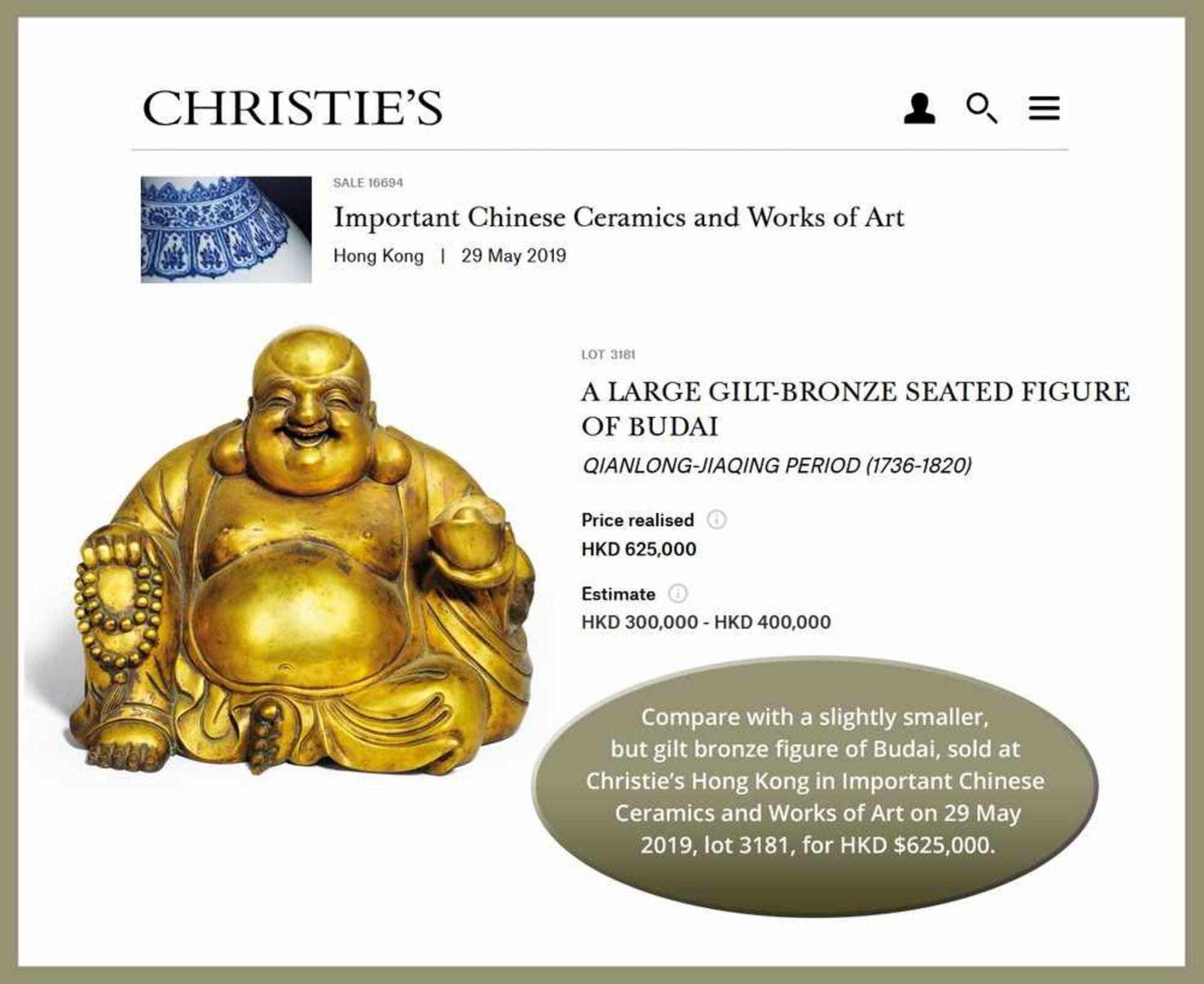 A LARGE AND HEAVILY CAST BRONZE FIGURE OF BUDAI, QING DYNASTY - Image 4 of 14