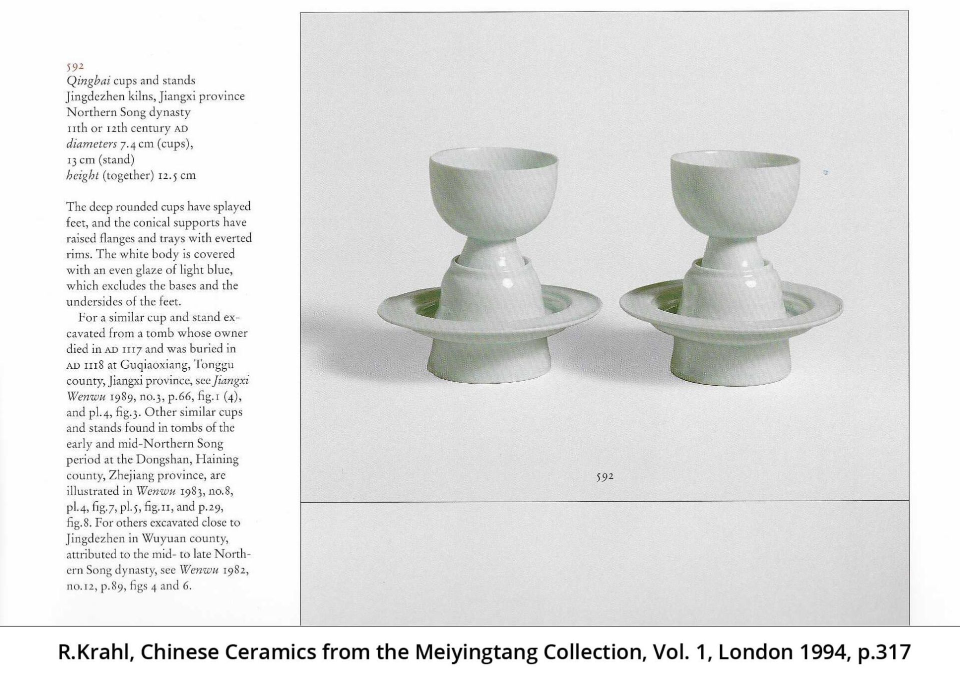 A QINGBAI STEM CUP AND STAND, NORTHERN SONG China, 960-1127. The cup with a lobed everted rim - Bild 7 aus 9