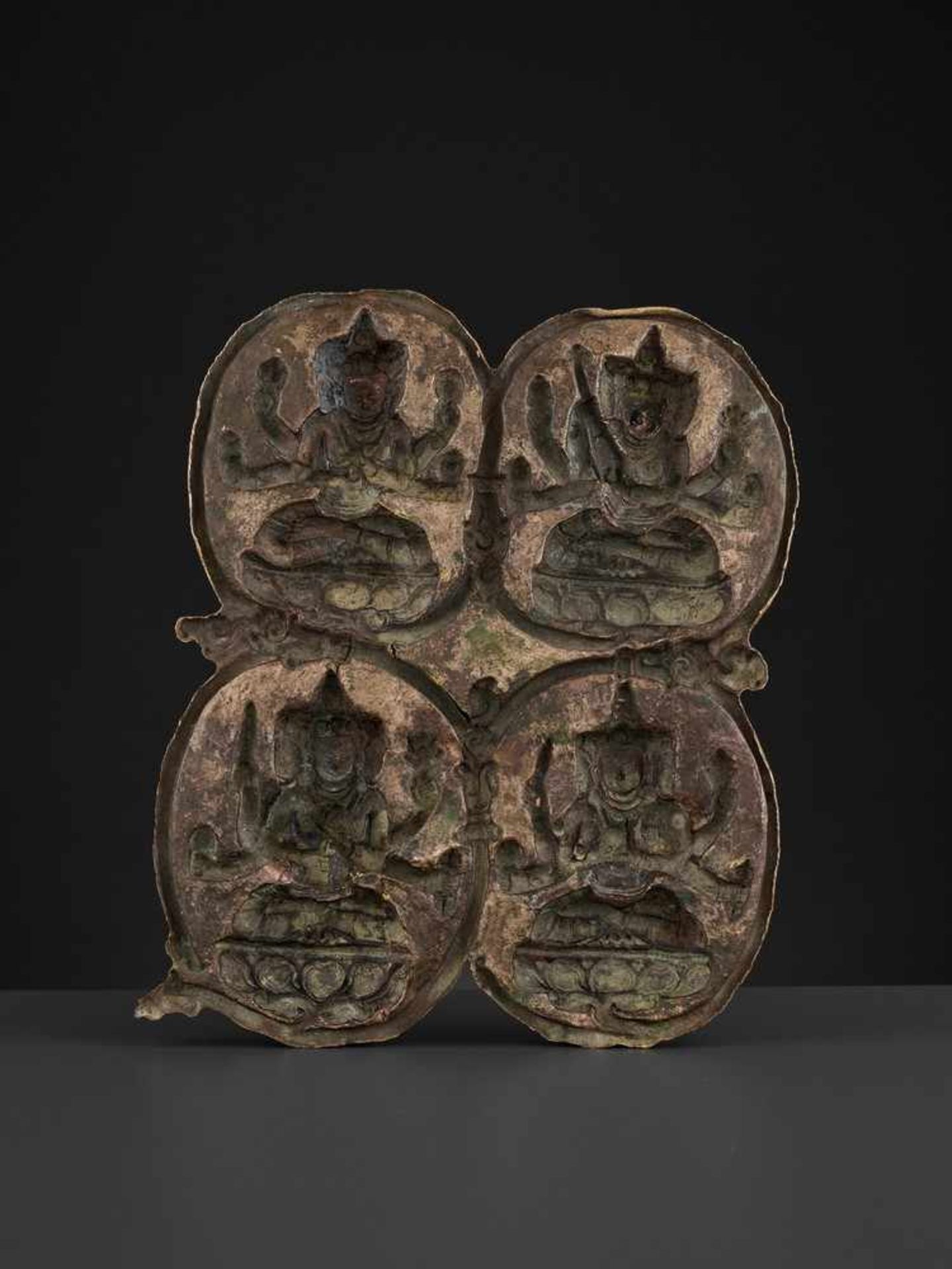 A GILT COPPER REPOUSSÉ RELIEF OF MARICI, TIBET 17TH-18TH CENTURY < - Image 7 of 7