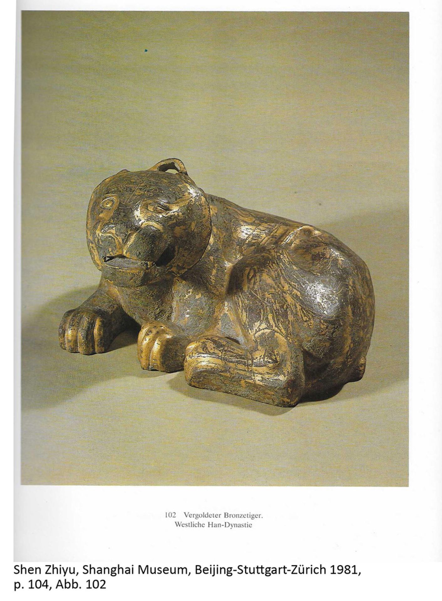 AN INLAID GILT-BRONZE ‘ROARING’ TIGER, WARRING STATES TO WESTERN HAN DYNASTY China, c. 250-200 BC. - Image 17 of 20