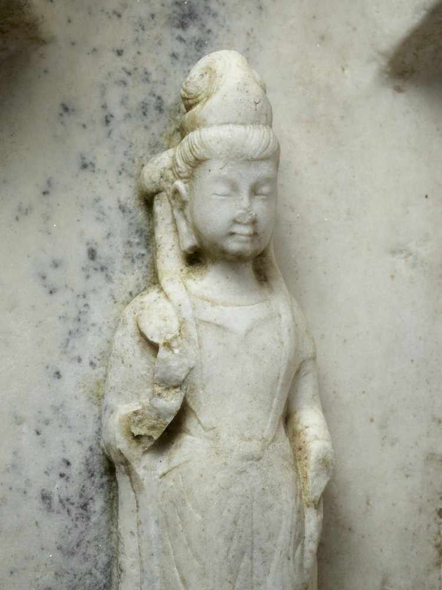 A WHITE MARBLE BUDDHIST STELE, NORTHERN QI DYNASTY - Image 5 of 10