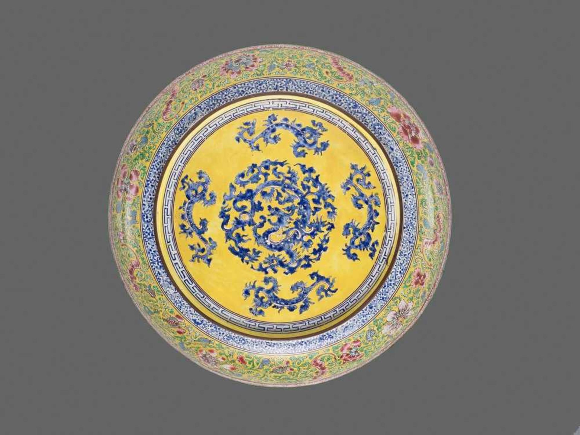 A CANTON ENAMEL ‘BAXIAN’ DISH, MID-QING <br - Image 2 of 7