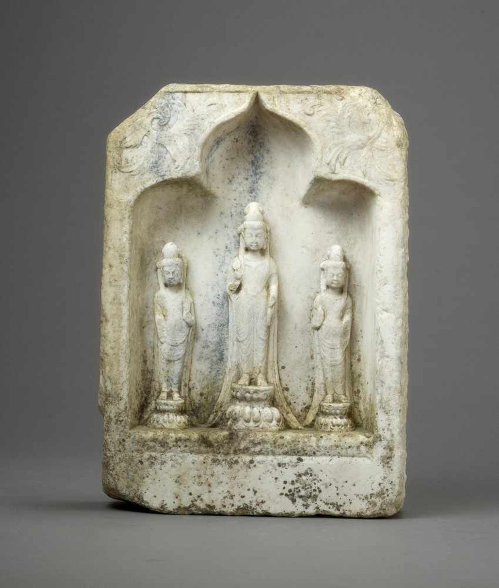 A WHITE MARBLE BUDDHIST STELE, NORTHERN QI DYNASTY