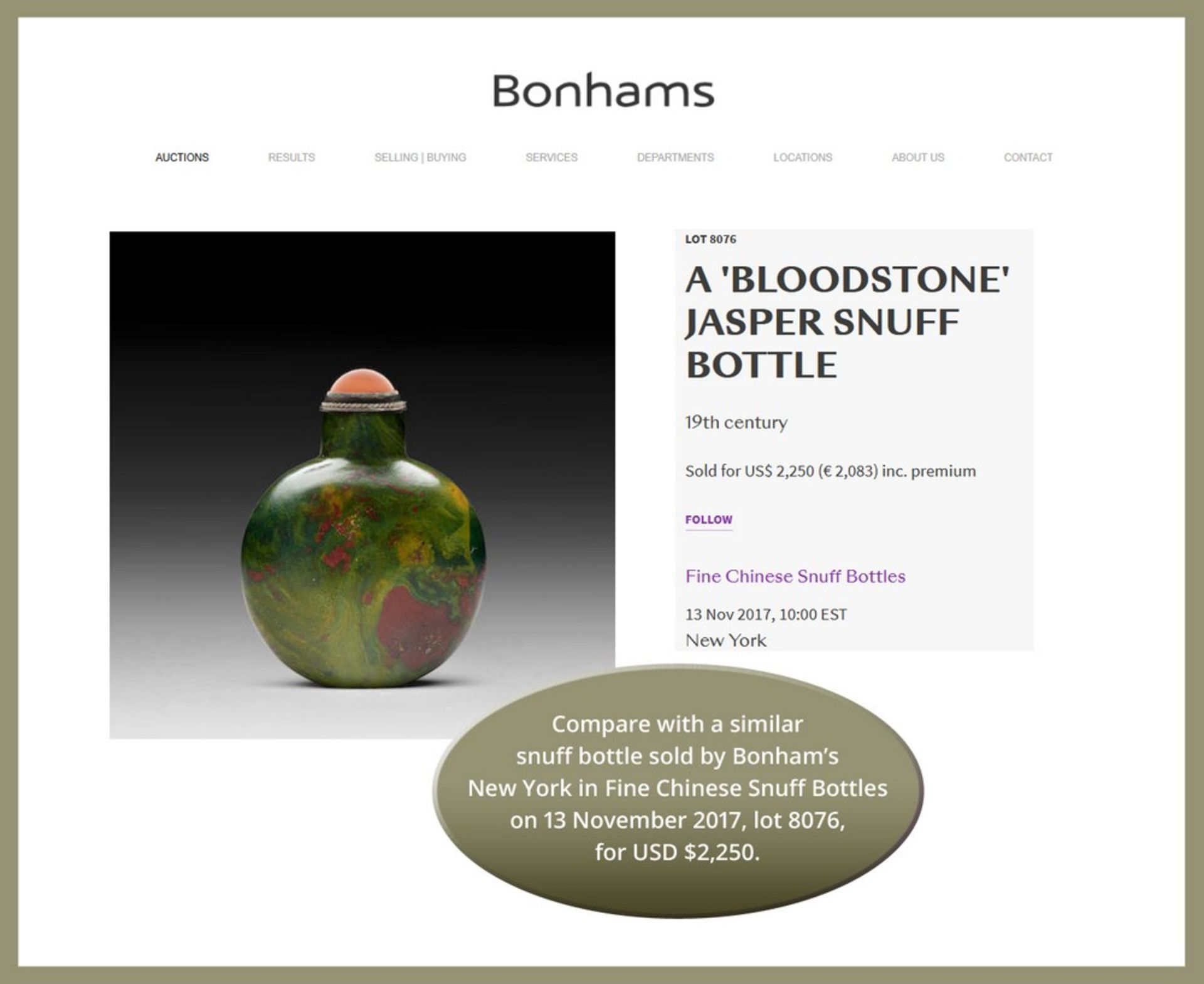 A ‘BLOODSTONE’ JASPER SNUFF BOTTLE, MID-QING <br - Bild 4 aus 9