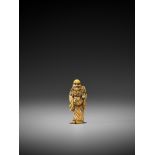 AN EARLY IVORY NETSUKE OF CHINNAN SENNIN UnsignedJapan, 18th century, Edo period (1615-1868)An early