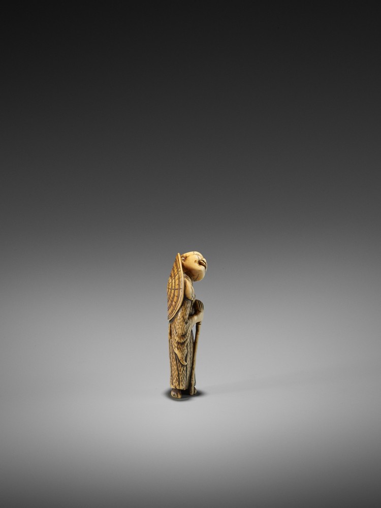 AN EARLY IVORY NETSUKE OF A PRIEST UnsignedJapan, second half of 18th century, Edo period (1615- - Image 5 of 9