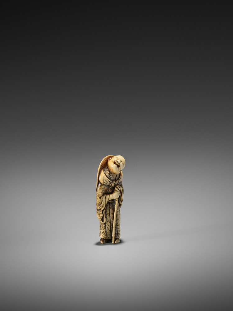 AN EARLY IVORY NETSUKE OF A PRIEST UnsignedJapan, second half of 18th century, Edo period (1615- - Image 6 of 9