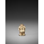 A SUPERB STAG ANTLER NETSUKE OF A SUMO WRESTLER UnsignedJapan, 19th century, Edo period (1615-1868)