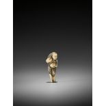 AN EXQUISITE IVORY NETSUKE OF A DIVING GIRL (AMA) UnsignedJapan, 18th century, Edo period (1615-