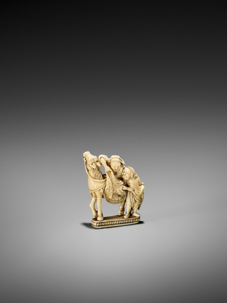 A RARE AND LARGE IVORY SEAL NETSUKE OF YOJO AND CHO BUJUTSU UnsignedJapan, mid-18th century, Edo - Image 6 of 13