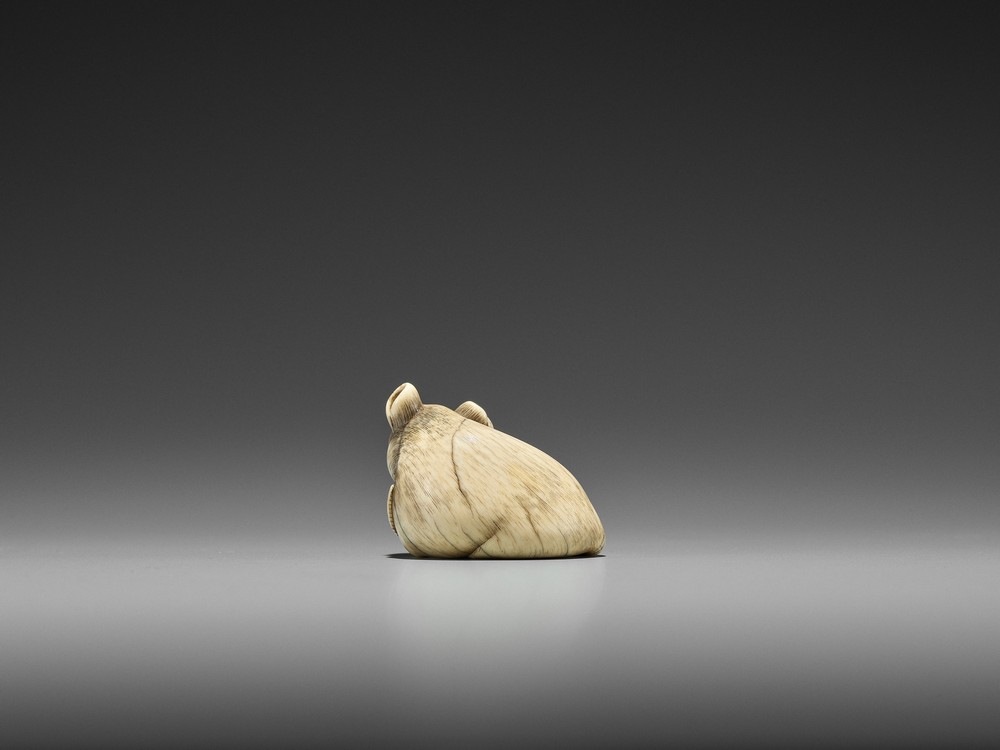 AN EXCEPTIONAL KYOTO SCHOOL IVORY NETSUKE OF A RAT UnsignedJapan, Kyoto, late 18th century, Edo - Image 6 of 11