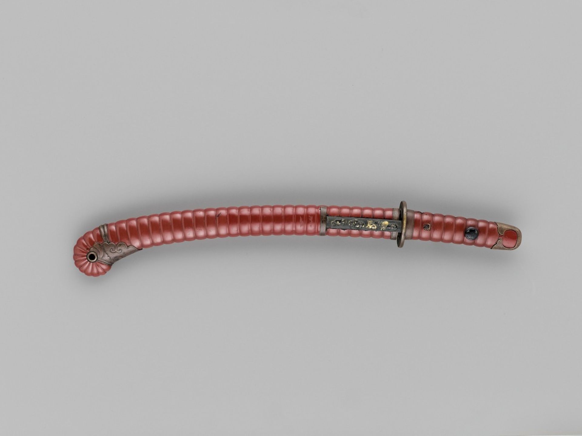 A KO-WAKIZASHI IN UNUSUAL ‘EBI‘ KOSHIRAE Japan, dated 1864, late Edo period (1615-1868)The blade:The