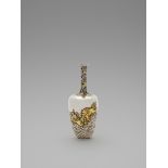 A SPECTACULAR GOLD-INLAID ‘KIRIN AND WAVES’ SILVER VASE Japan, Meiji period (1868-1912)The silver