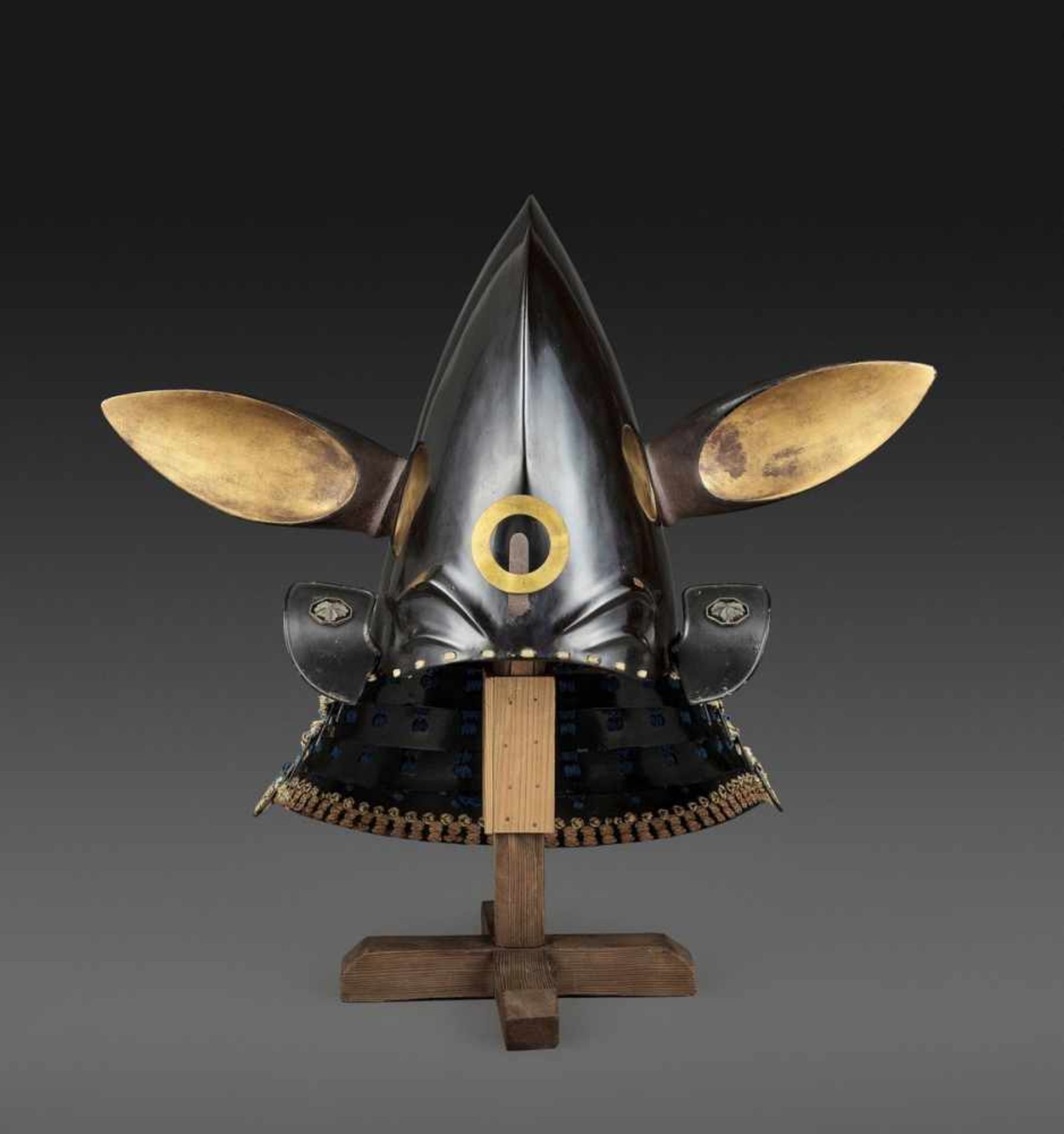 A RARE BLACK-LACQUER KAWARI KABUTO Japan, Muromachi (1573-1615) to early Edo period (1615-1868)A