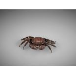 A RARE ARTICULATED BRONZE MODEL OF A CRAB Japan, late 19th century, Meiji period (1868-1912)A