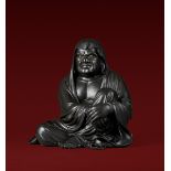 TAKAHASHI RYOUN: A MASSIVE AND MASTERFUL BRONZE OF DARUMA By Takahashi Ryoun, signed Takahashi