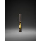 A SUPERB IRON AND GOLD KOZUKA WITH BUDDHA SHAKYAMUNI Japan, 18th to 19th century, Edo period (1615-