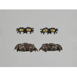 TWO MATCHING PAIRS OF MENUKI DEPICTING CRABS Japan, 19th century, Edo period (1615-1868)The first