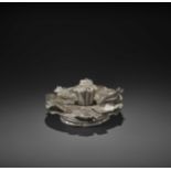 AN EXCEPTIONAL CHAM SILVER REPOUSSÉ ‘OPEN LOTUS’ RITUAL OBJECT