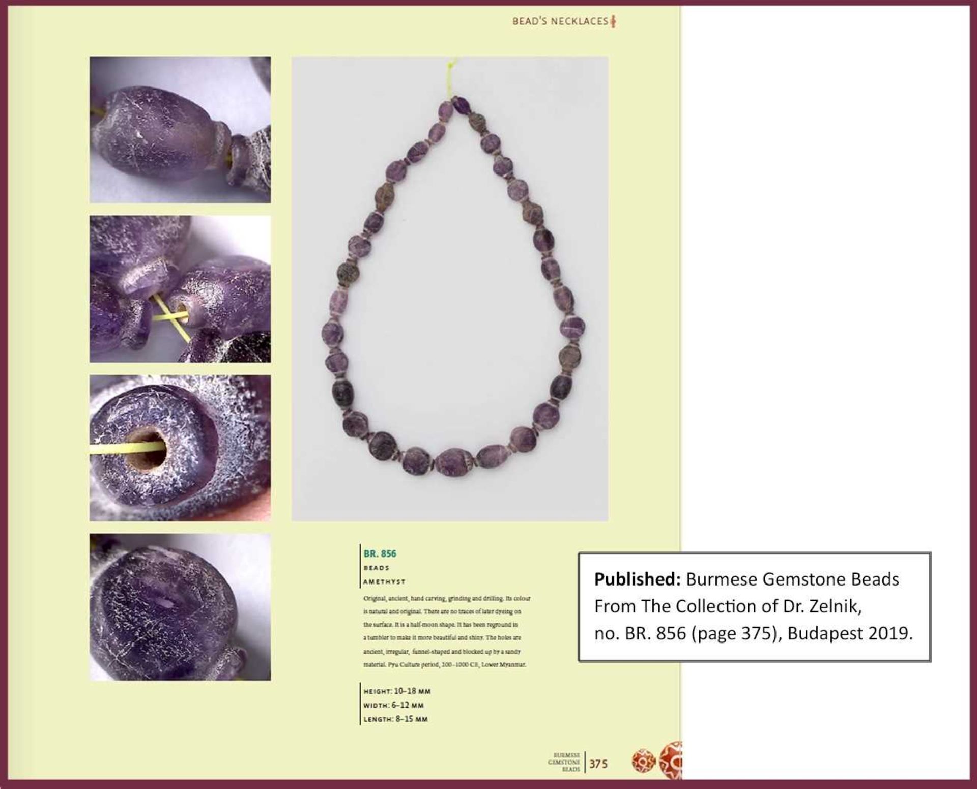 A SAMON VALLEY OR EARLY PYU NECKLACE WITH AMETHYST BEADS - Bild 3 aus 5