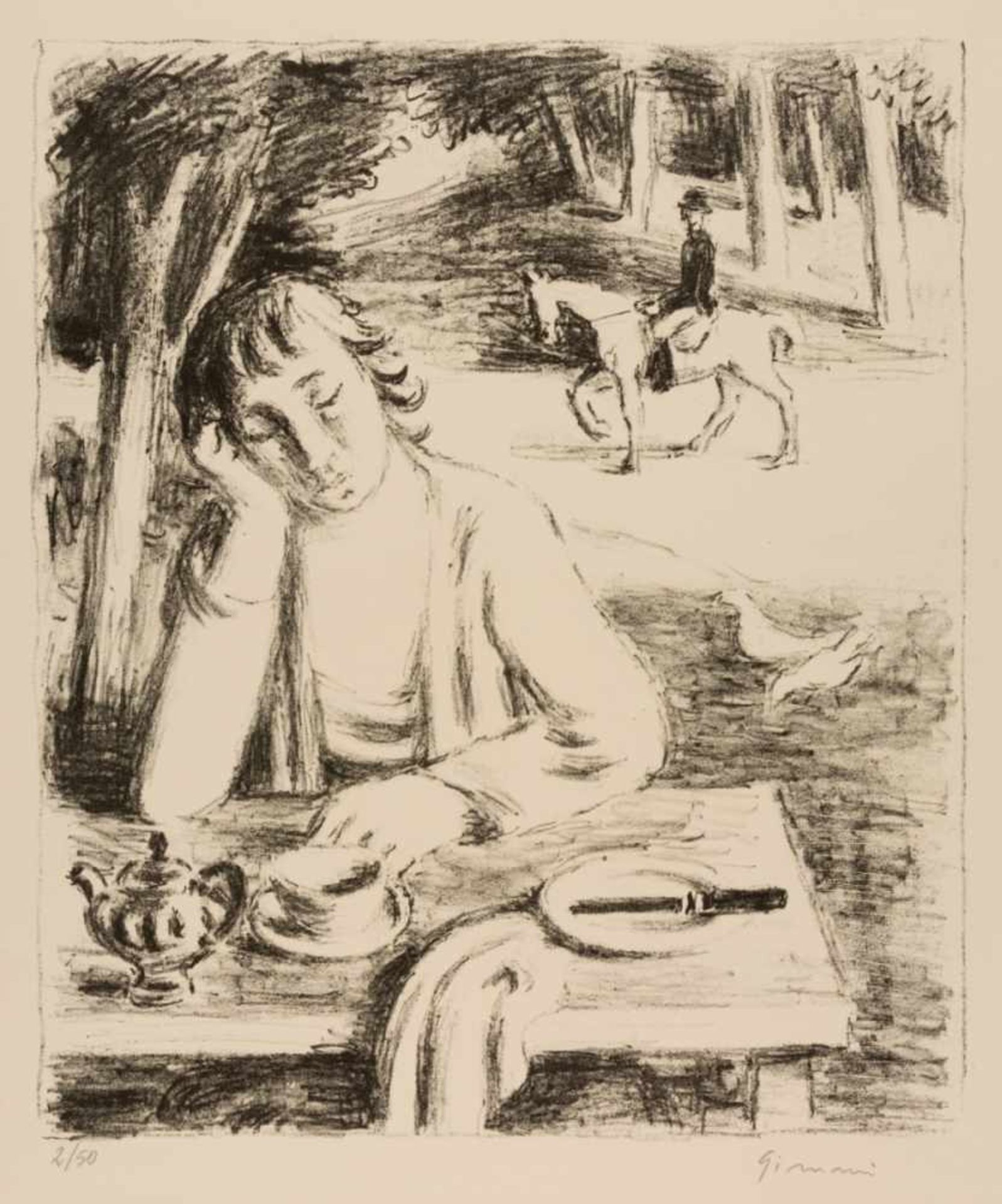 Wilhelm GIMMI (1886-1965)La Guinguette à ClamartGrosse Zinkographie, 2/50, mit Bleistift