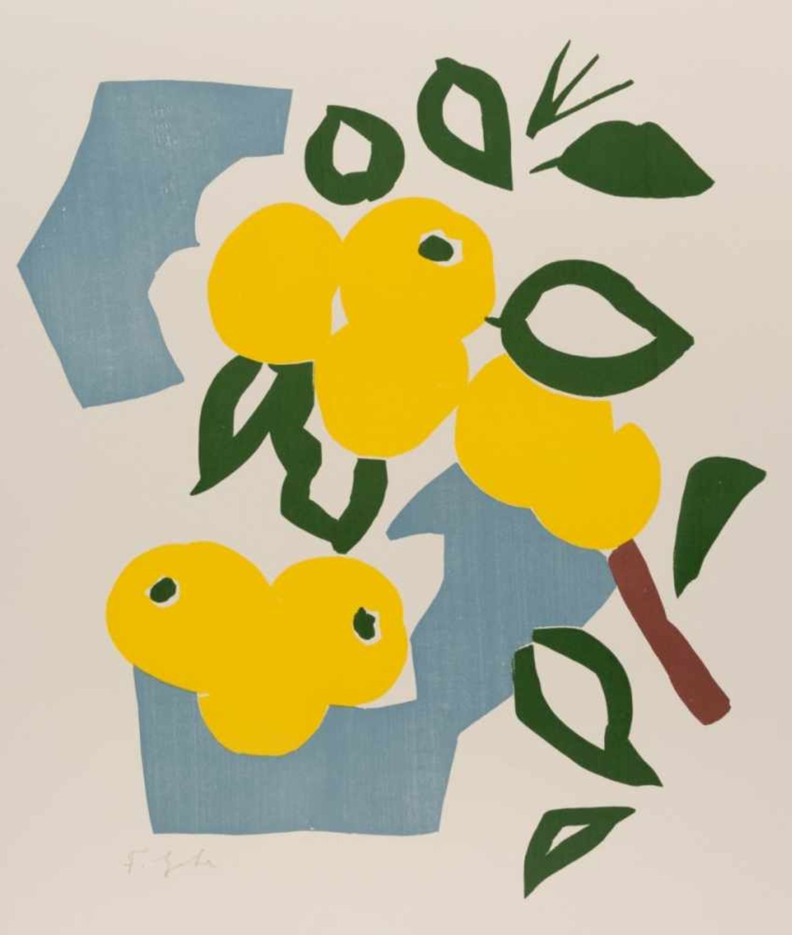 Ferdinand GEHR (1896-1996)ApfelSehr grosser Farb-Holzschnitt, mit Bleistift signiertBlatt: 65 x 49
