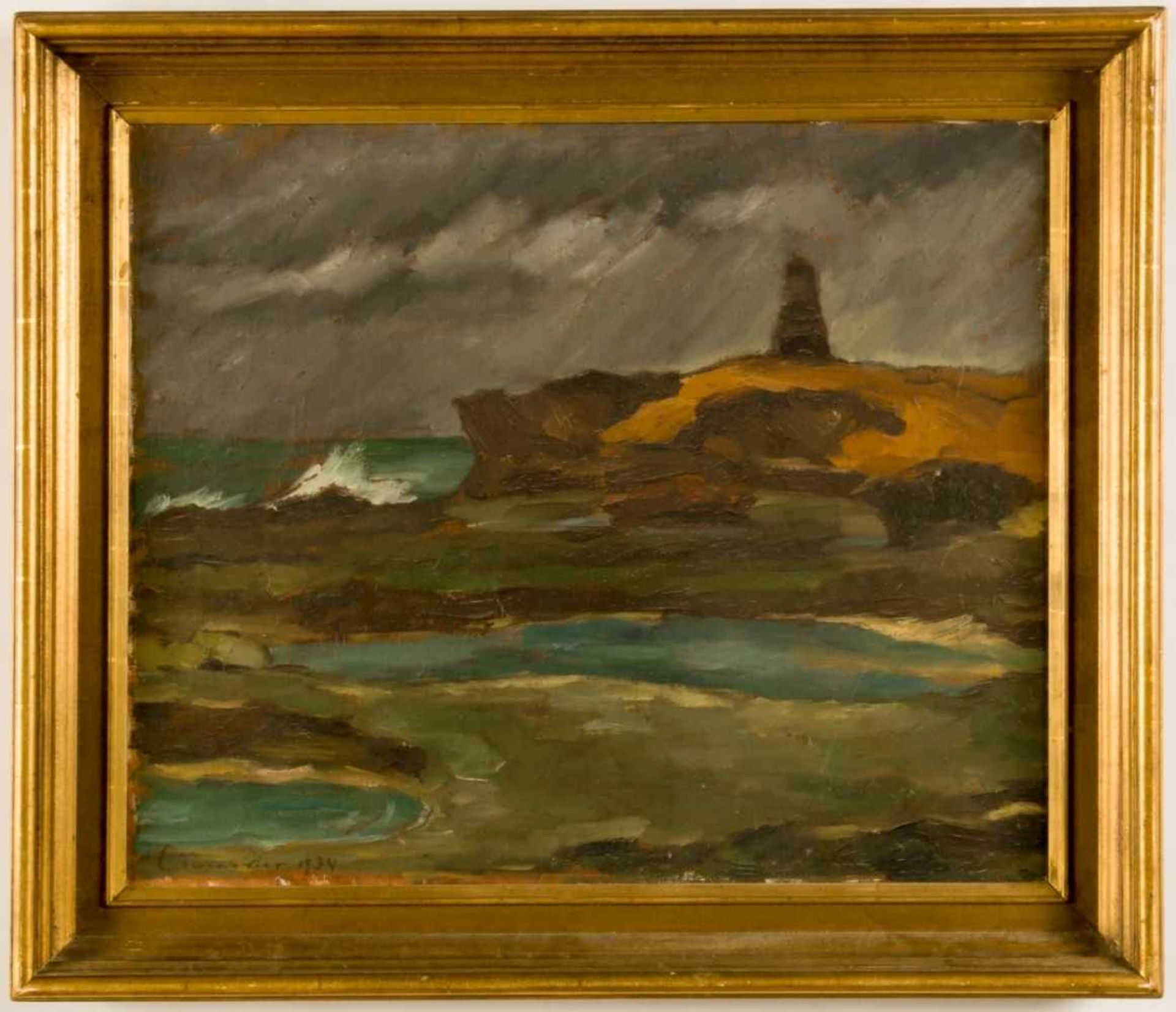 Kjell LÖWENADLER (1905-1993), Landscape with lighthouse, Oil on canvas, signed and dated1934, 54 x - Bild 2 aus 3