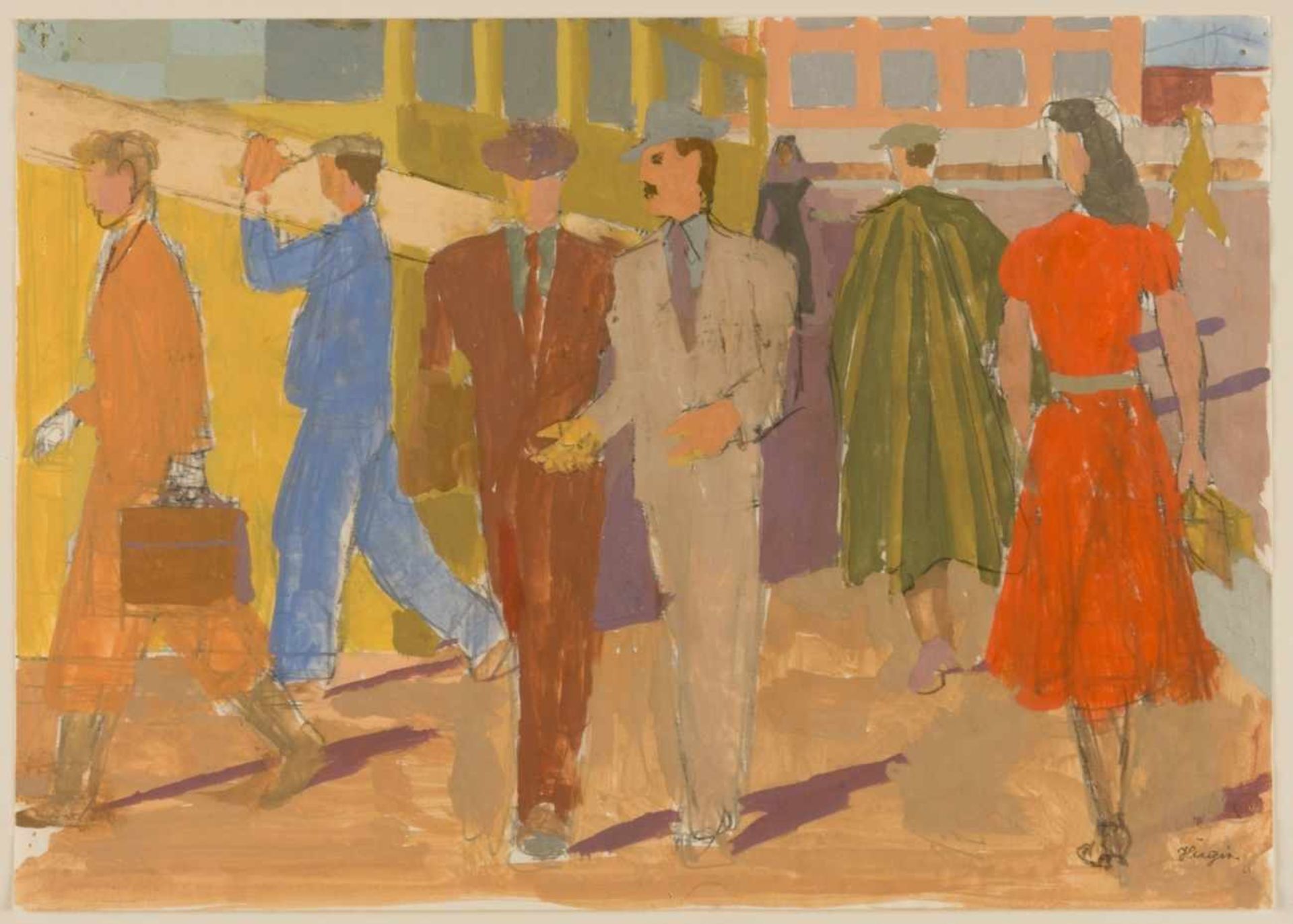 Karl Otto HÜGIN (1887-1963)Ohne TitelBleistift / Wasserfarbe, signiert21 x 29,5 cmKarl Otto Hügin: