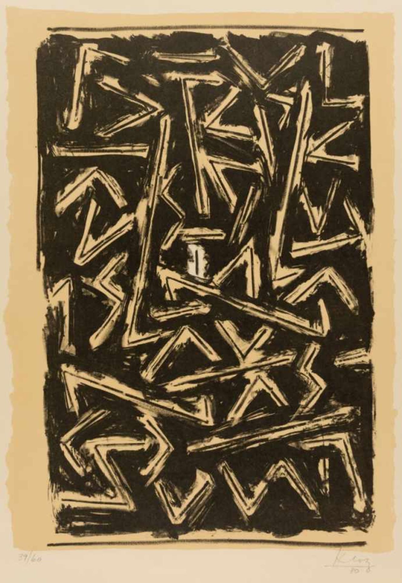 Lenz KLOTZ (1925-2017)Sag's in KeilschriftSehr grosse Lithographie, 39/60, mit Bleistift signiert