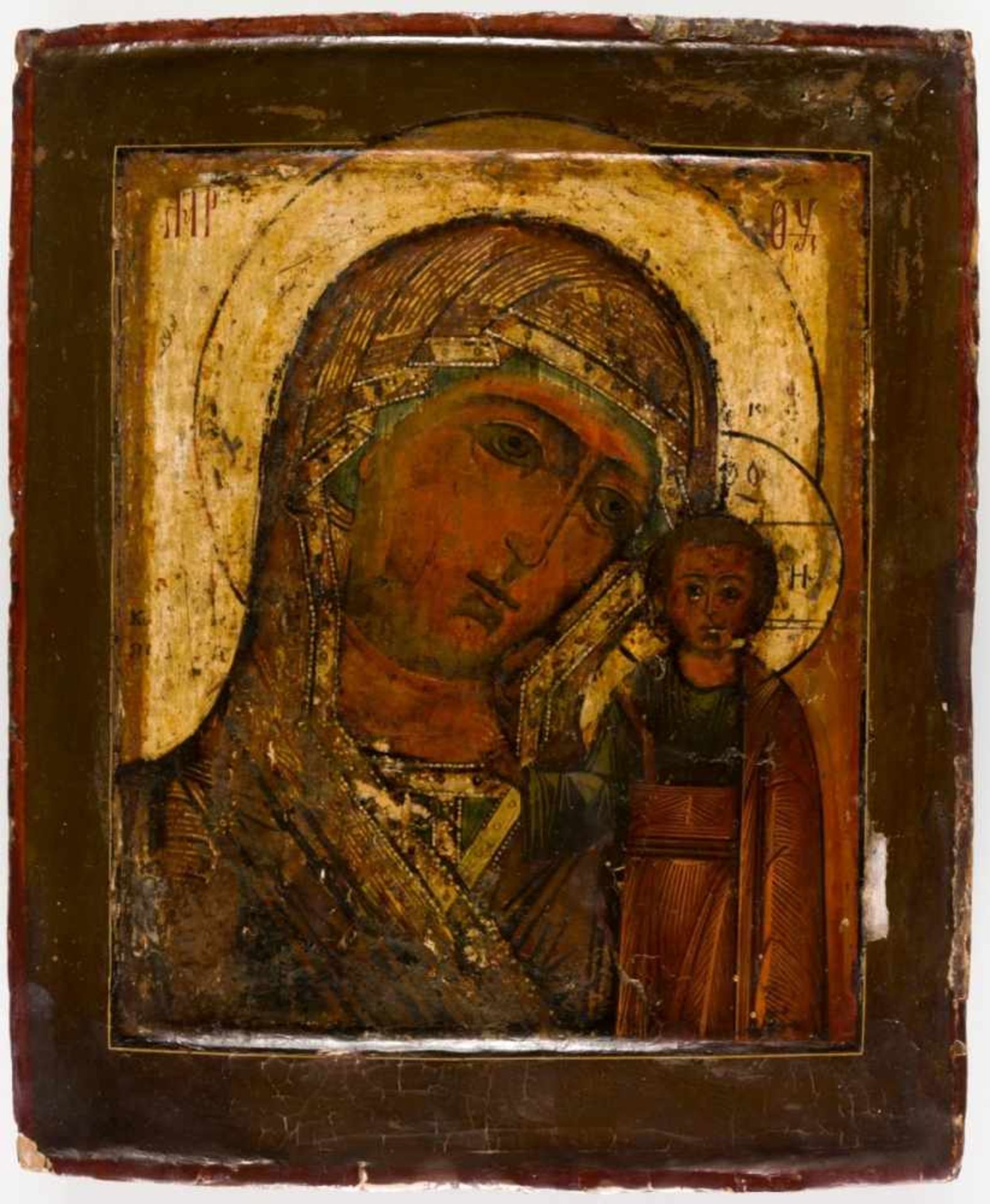 Mother of God Kasanskaya, Russian icon, 18th c., 31 x 25,5 cm, Provenance: 1989 ElsaBloch-Diener;