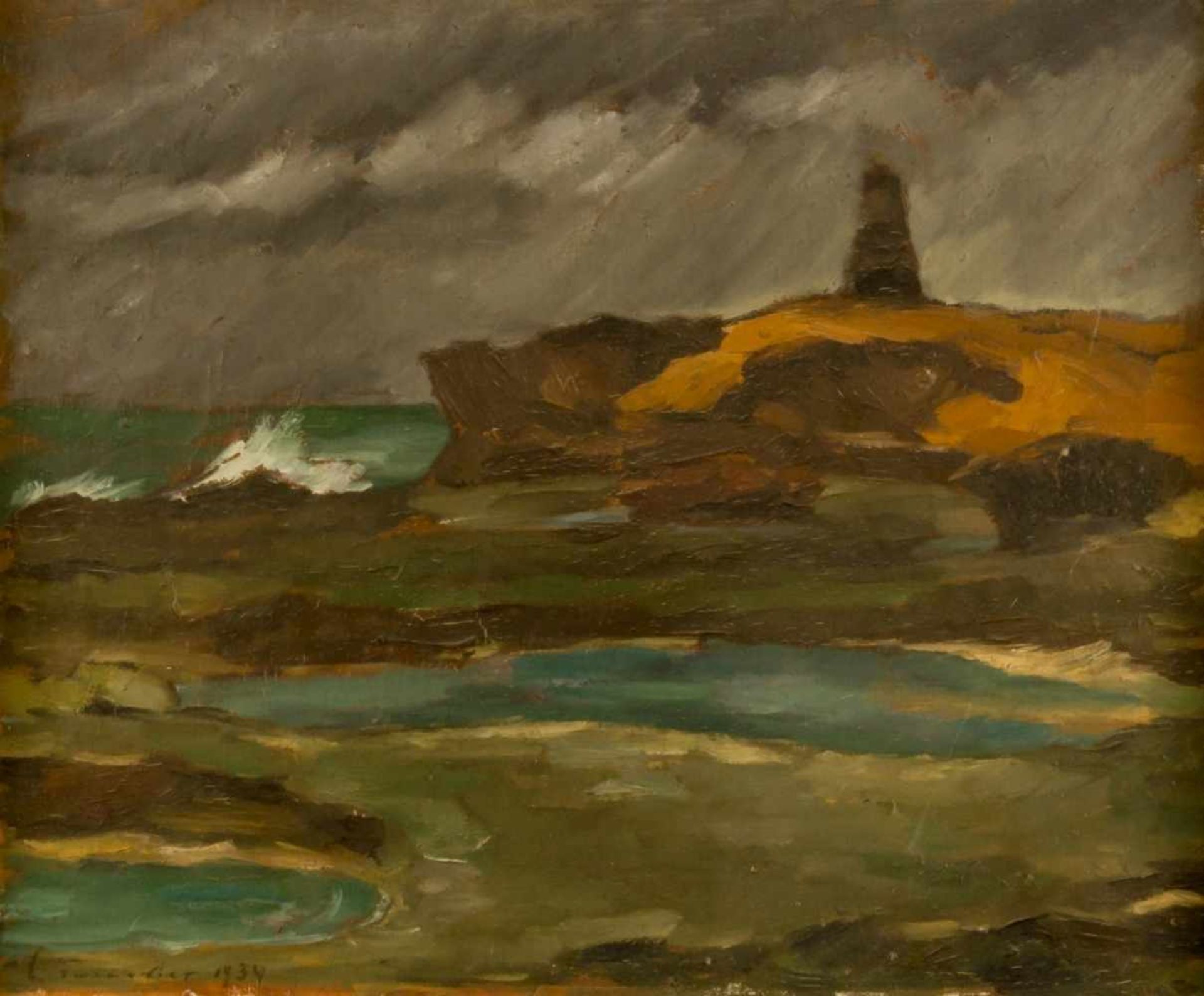 Kjell LÖWENADLER (1905-1993), Landscape with lighthouse, Oil on canvas, signed and dated1934, 54 x