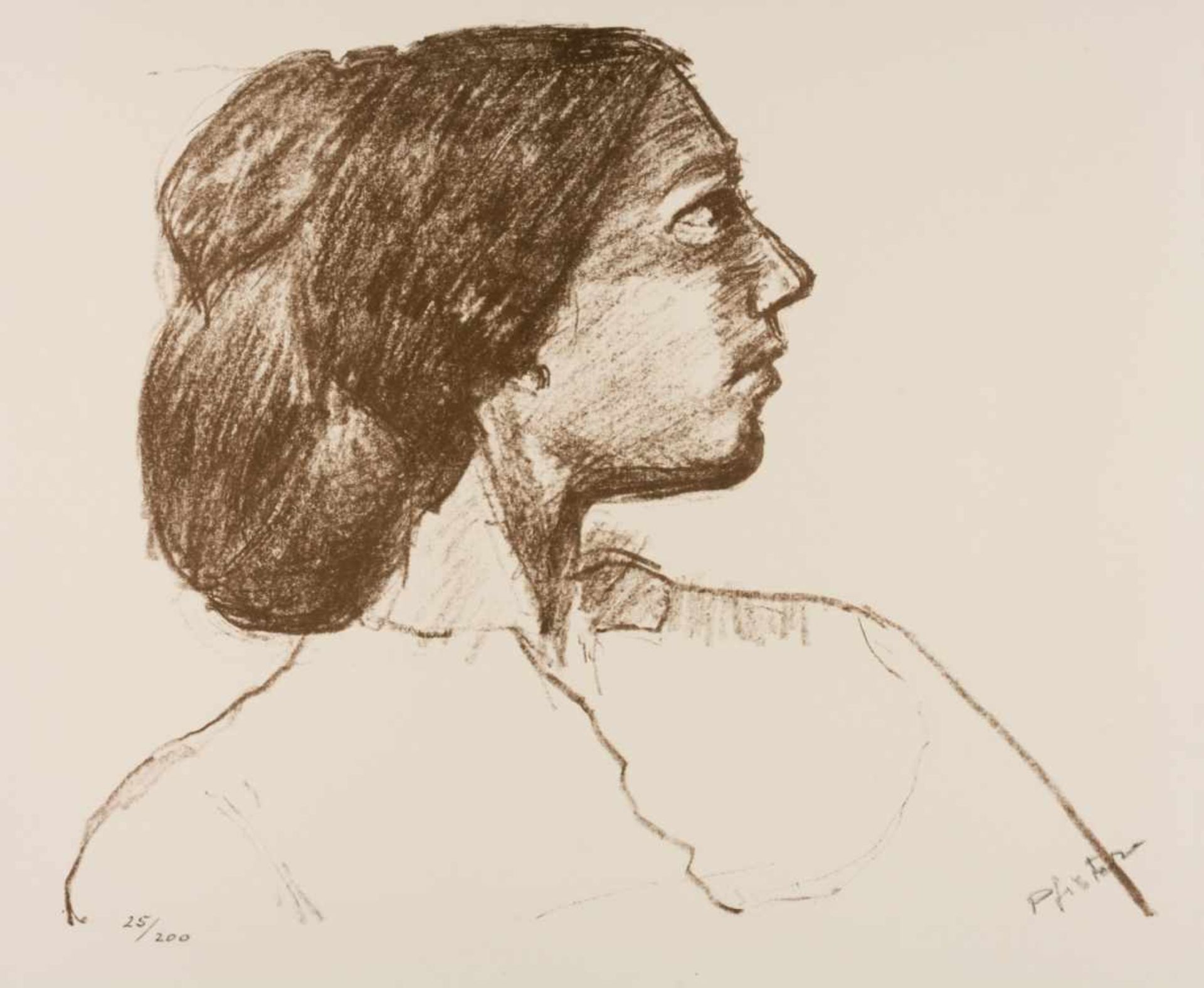Albert PFISTER (1884-1978)Dame im ProfilGrosse Lithographie, 25/200, mit Bleistift signiert33,5 x