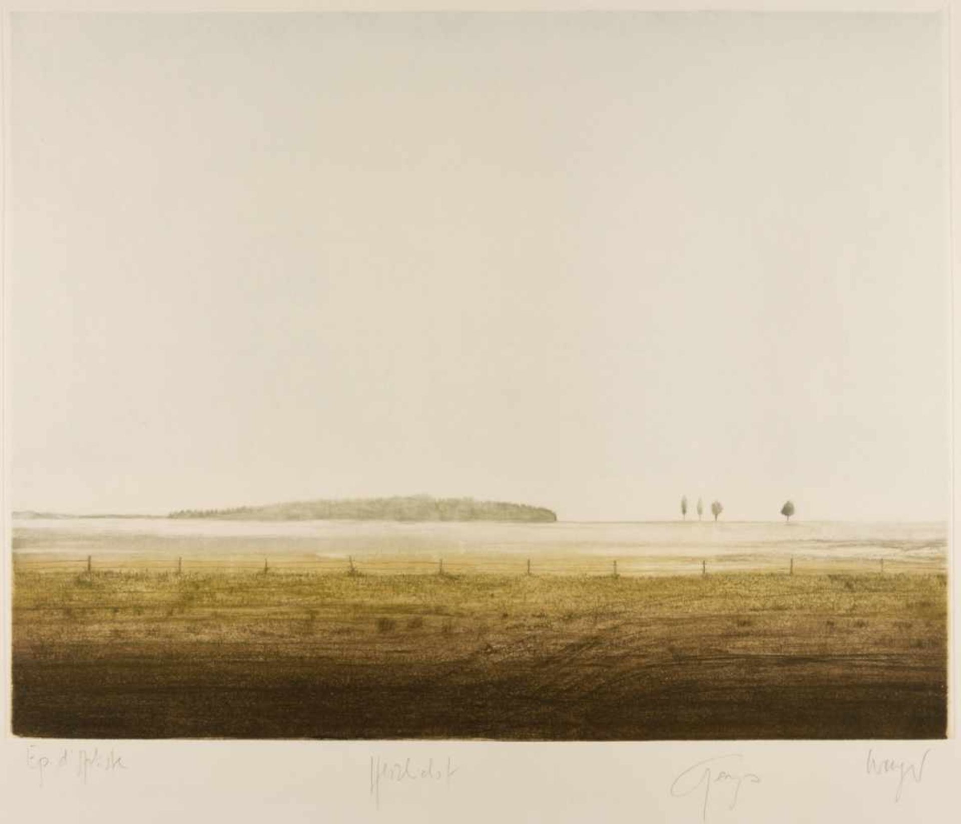 Georges WENGER (1947)LandschaftSehr grosse Graphik, E.A., mit Bleistift signiert48,5 x 63