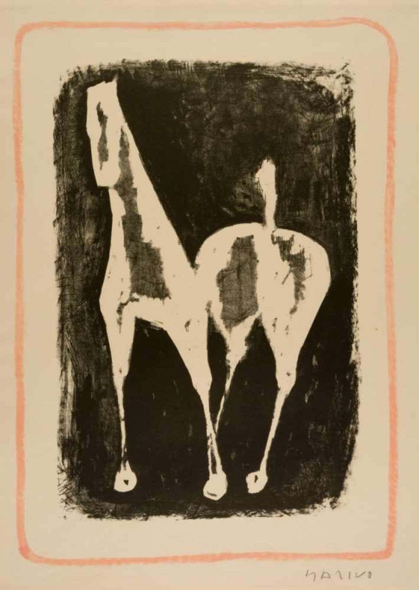 Marino MARINI (1901-1980), Cavallo, Very large lithography, signed with pencil, 59 x 41,5cm,