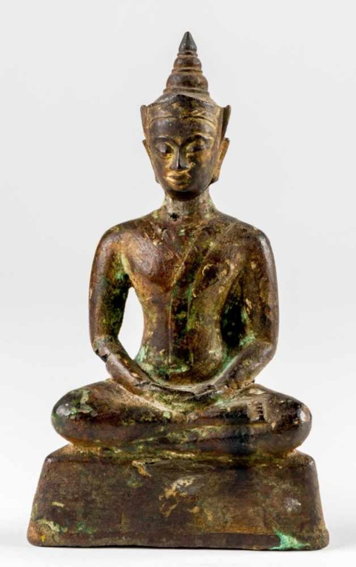 Seated Buddha, Thailand, Bronze, probably:Rattanakosin-Period, 18th c., ca. 19 x 11 x 3,5cm,