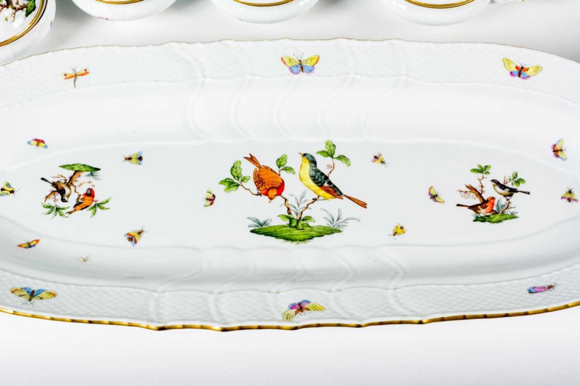 HEREND dinner service for 12 persons, motif Rothschild, porcelain, hand painted, 2nd half20th - Bild 5 aus 12