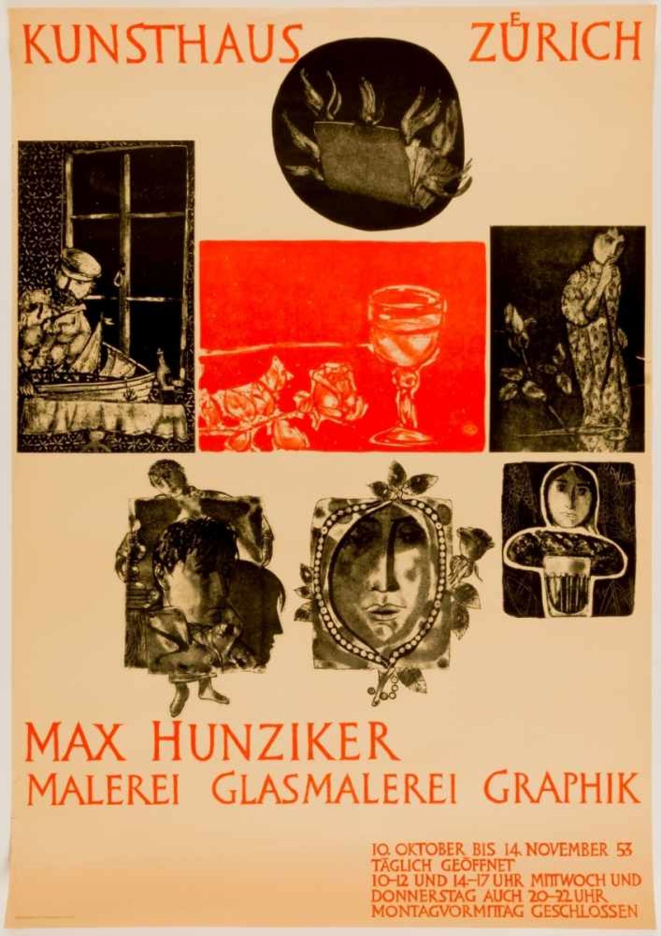 Max HUNZIKER (1901-1976)Plakat des Kunsthaus Zürich, 195399,5 x 69,5 cm