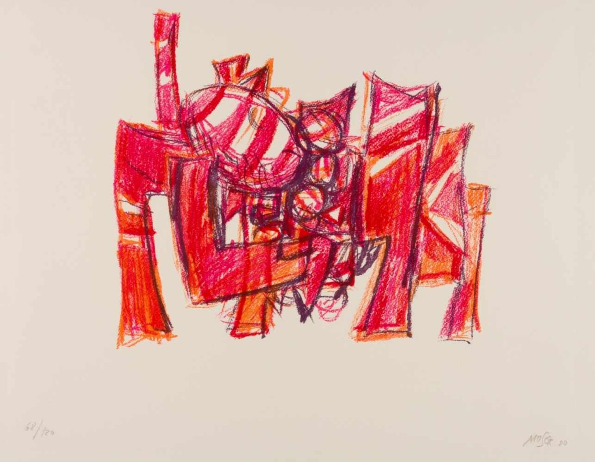 Wilfrid MOSER (1914-1997)Ohne TitelGrosse Lithographie, 68/120, mit Bleistift signiert und