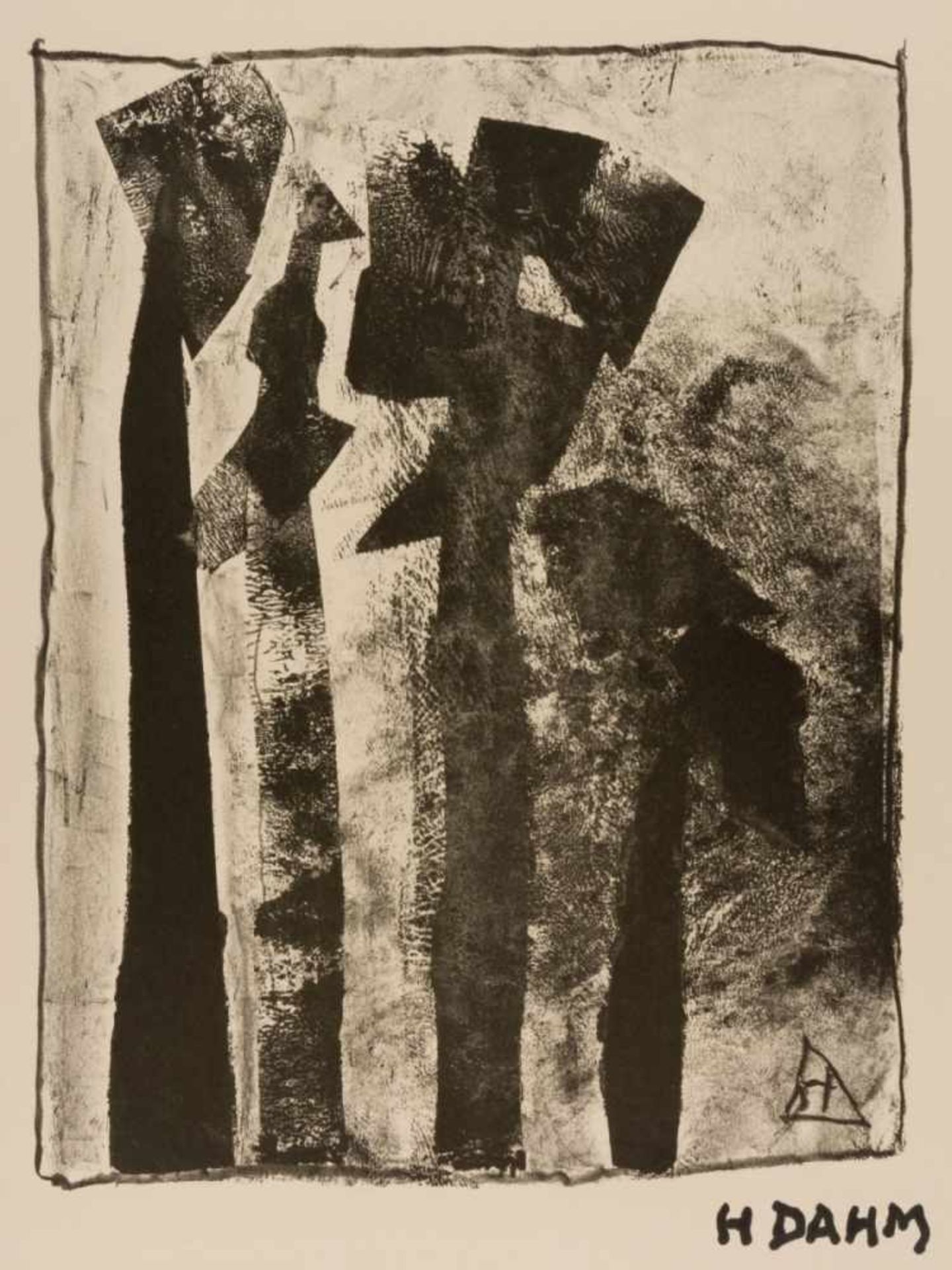 Helen DAHM (1878-1968)Apokalyptische ReiterGrosse Lithographie, von Hand signiert37,5 x 28,5 cm,