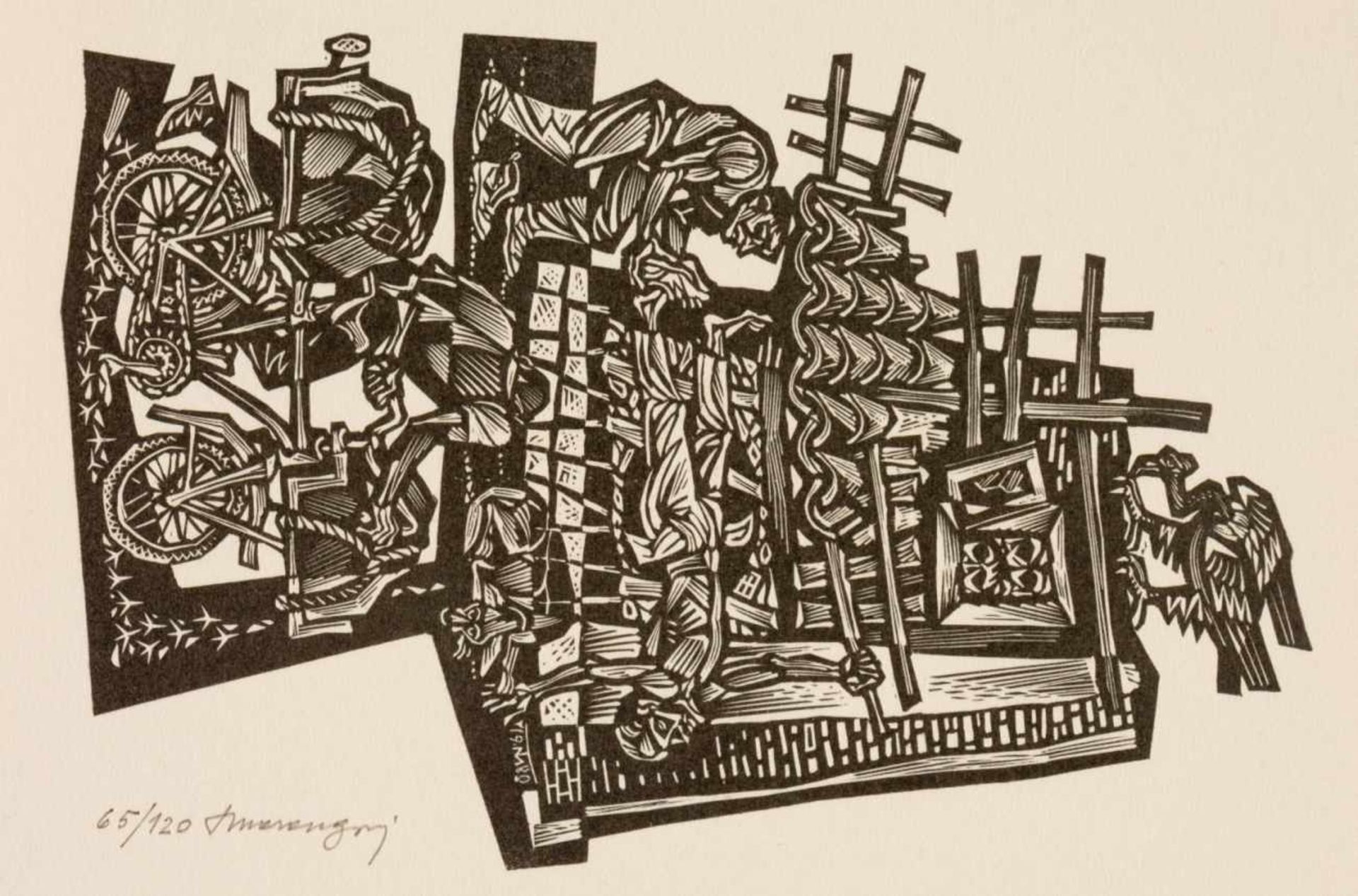 Tranquillo MARANGONI (1912-1992), Different motifs, 2 xylographs, each 65/120, signed withpencil,