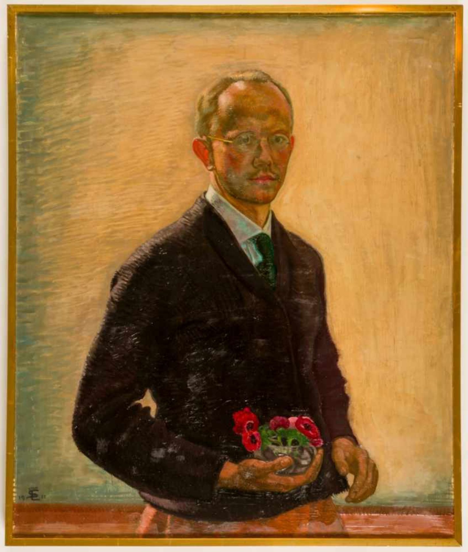 Siegfried von Leth (1883-1914), Self-Portrait, Oil on canvas, monogrammed and dated 1911,94 x 79 - Bild 2 aus 3